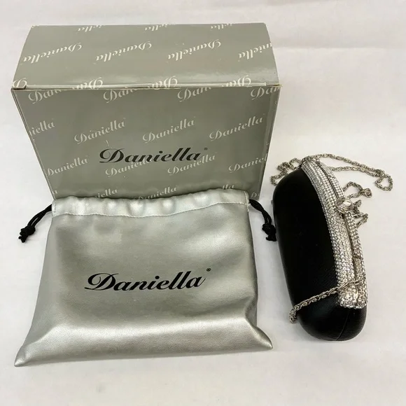 Daniella Tiny Purse W/ Rhinestones Handle & Cross-body Chain - Picture 4 of 7